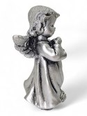 SREBRNY ANIOŁEK FIGURKA DEKORACYJNA ANIOŁ Z BROKATEM 13CM SREBRNY ANIOŁEK FIGURKA DEKORACYJNA ANIOŁ Z BROKATEM 13CM
