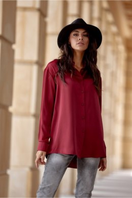 Koszula Damska Model Tessa BOR BLU0185 Bordo - Roco Fashion - 36