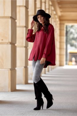 Koszula Damska Model Tessa BOR BLU0185 Bordo - Roco Fashion - 36