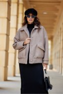 Kurtka Damska Model Ivon CAP KUR0027 Cappuccino - Roco Fashion - S/M Kurtka Damska Model Ivon CAP KUR0027 Cappuccino - Roco Fashion - S/M
