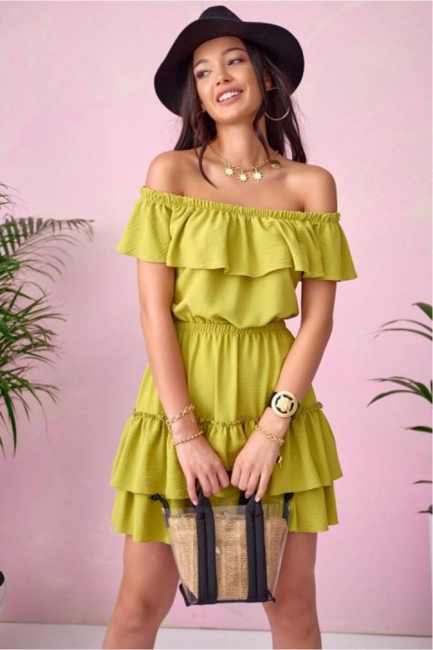 Sukienka Model LIM SUK0291 Limonka - Roco Fashion - 40 Sukienka Model LIM SUK0291 Limonka - Roco Fashion - 40
