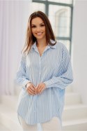Koszula Damska Model Olivia BLU0159 P89 Blue - Roco Fashion - uniwersalny Koszula Damska Model Olivia BLU0159 P89 Blue - Roco Fashion - uniwersalny