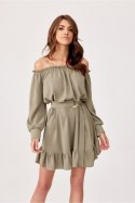 Sukienka Model Cindy KHK SUK0400 Khaki - Roco Fashion - uniwersalny Sukienka Model Cindy KHK SUK0400 Khaki - Roco Fashion - uniwersalny