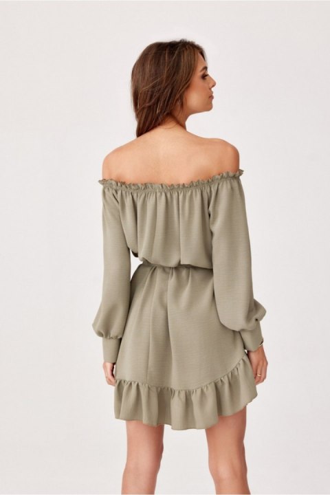 Sukienka Model Cindy KHK SUK0400 Khaki - Roco Fashion - uniwersalny Sukienka Model Cindy KHK SUK0400 Khaki - Roco Fashion - uniwersalny