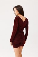 Sukienka Model Maya CBO SUK0489 Black/Bordo - Roco Fashion - 40 Sukienka Model Maya CBO SUK0489 Black/Bordo - Roco Fashion - 40