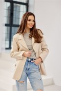 Marynarka Model Freya BEZ ZAK0016 Beige - Roco Fashion - 40 Marynarka Model Freya BEZ ZAK0016 Beige - Roco Fashion - 40