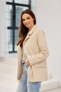 Marynarka Model Freya BEZ ZAK0016 Beige - Roco Fashion - 40