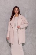 Płaszcz Damski Model Betty BEJ PLA0040 Light Beige - Roco Fashion - 36 Płaszcz Damski Model Betty BEJ PLA0040 Light Beige - Roco Fashion - 36