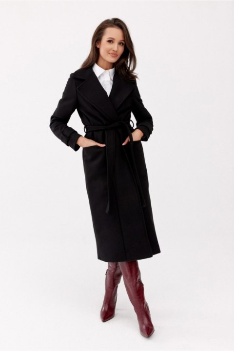 Płaszcz Damski Model Sovan CZA PLA0035 Black - Roco Fashion - 38 Płaszcz Damski Model Sovan CZA PLA0035 Black - Roco Fashion - 38