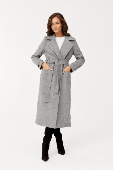 Płaszcz Damski Model Sovan SZA PLA0035 Grey - Roco Fashion - 40 Płaszcz Damski Model Sovan SZA PLA0035 Grey - Roco Fashion - 40