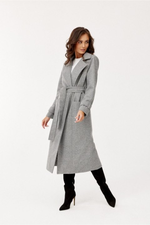Płaszcz Damski Model Sovan SZA PLA0035 Grey - Roco Fashion - 42 Płaszcz Damski Model Sovan SZA PLA0035 Grey - Roco Fashion - 42
