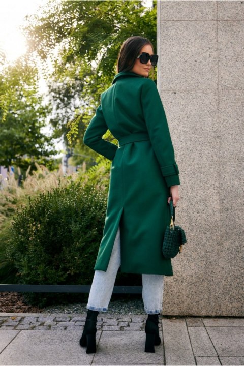 Płaszcz Damski Model Sovan ZIE PLA0035 Green - Roco Fashion - 42 Płaszcz Damski Model Sovan ZIE PLA0035 Green - Roco Fashion - 42