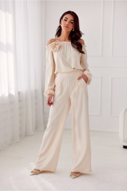 Spodnie Damskie Model Alaya BEJ SPD0032 Light Beige - Roco Fashion - 40