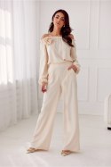 Spodnie Damskie Model Alaya BEJ SPD0032 Light Beige - Roco Fashion - 42