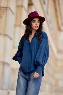 Koszula Damska Model Lia GRA BLU0189 Navy - Roco Fashion - 40
