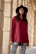 Koszula Damska Model Tessa BOR BLU0185 Bordo - Roco Fashion - 40 Koszula Damska Model Tessa BOR BLU0185 Bordo - Roco Fashion - 40