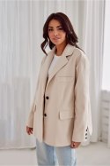 Marynarka Model Arya BEZ ZAK0018 Beige - Roco Fashion - uniwersalny Marynarka Model Arya BEZ ZAK0018 Beige - Roco Fashion - uniwersalny