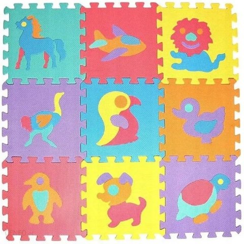 Puzzle piankowe mata Eva 10szt zwierzęta CB-115 Puzzle piankowe mata Eva 10szt zwierzęta CB-115