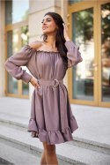 Sukienka Model Chiara CAP SUK0499 Cappuccino - Roco Fashion - S/M Sukienka Model Chiara CAP SUK0499 Cappuccino - Roco Fashion - S/M