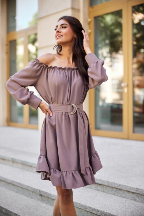 Sukienka Model Chiara CAP SUK0499 Cappuccino - Roco Fashion - S/M Sukienka Model Chiara CAP SUK0499 Cappuccino - Roco Fashion - S/M