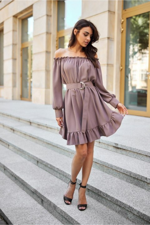 Sukienka Model Chiara CAP SUK0499 Cappuccino - Roco Fashion - S/M Sukienka Model Chiara CAP SUK0499 Cappuccino - Roco Fashion - S/M