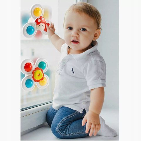 3 przyssawki sensoryczne grzechotka spinner dla niemowląt 168JT-5 3 przyssawki sensoryczne grzechotka spinner dla niemowląt 168JT-5