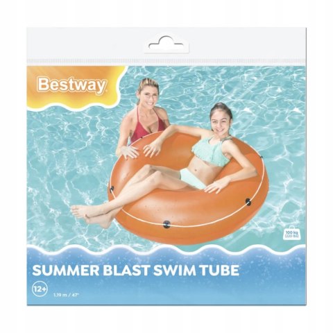 Bestway Kółko koło dmuchane z liną 119 cm pomarańczowe 36120 P Bestway Kółko koło dmuchane z liną 119 cm pomarańczowe 36120 P