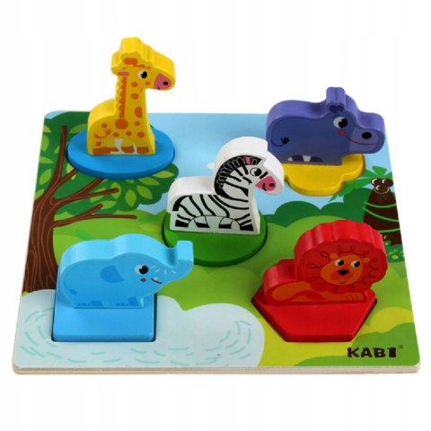 Edukacyjne drewniane puzzle safari klocki 0057 Edukacyjne drewniane puzzle safari klocki 0057
