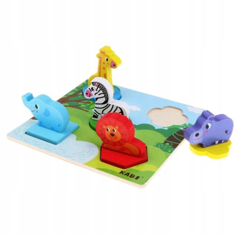 Edukacyjne drewniane puzzle safari klocki 0057 Edukacyjne drewniane puzzle safari klocki 0057