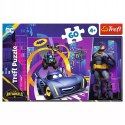 Puzzle Batwheels 60 elementów Batman i jego pojazdy Trefl 17400 Puzzle Batwheels 60 elementów Batman i jego pojazdy Trefl 17400