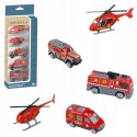 Zestaw pojazdów strażackich resoraki helikopter dla dzieci 6136 Zestaw pojazdów strażackich resoraki helikopter dla dzieci 6136
