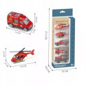 Zestaw pojazdów strażackich resoraki helikopter dla dzieci 6136 Zestaw pojazdów strażackich resoraki helikopter dla dzieci 6136