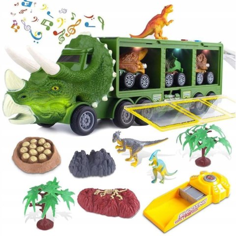 Ciężarówka dinozaur z autami auta tir laweta 1300A Ciężarówka dinozaur z autami auta tir laweta 1300A