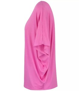Klasyczna wygodna gładka bluzka oversize luźna elastyczna (Różowy)