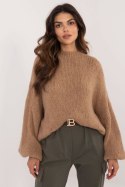 Sweter Damski Model TW-SW-BI-3565.69 Camel - Och Bella - uniwersalny Sweter Damski Model TW-SW-BI-3565.69 Camel - Och Bella - uniwersalny