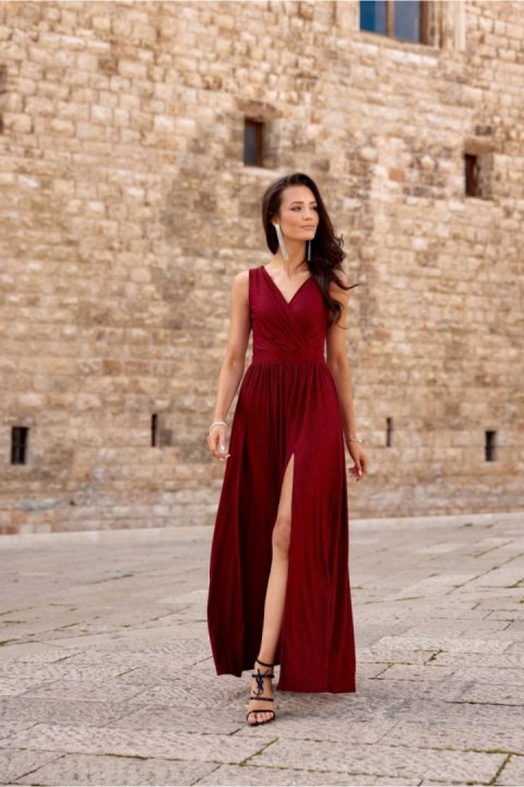 Sukienka Model Cheryl BOR SUK0407 Bordo - Roco Fashion - 38 Sukienka Model Cheryl BOR SUK0407 Bordo - Roco Fashion - 38