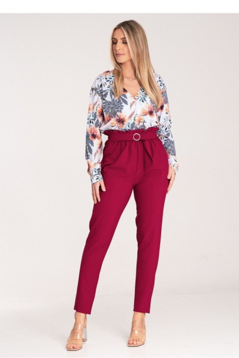 Spodnie Damskie Model M1072 Bordo - Figl - XL Spodnie Damskie Model M1072 Bordo - Figl - XL