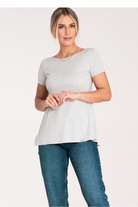 Bluzka Model M1051 Light Grey - Figl - L Bluzka Model M1051 Light Grey - Figl - L