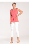 Bluzka Model M1071 Coral - Figl - L Bluzka Model M1071 Coral - Figl - L