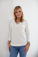 Sweter Damski Model M403/3 Ecru/Beige - La Aurora - 36 Sweter Damski Model M403/3 Ecru/Beige - La Aurora - 36