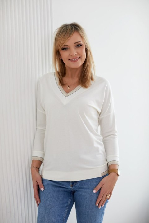Sweter Damski Model M403/3 Ecru/Beige - La Aurora - 36 Sweter Damski Model M403/3 Ecru/Beige - La Aurora - 36