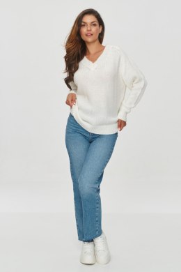 Sweter Damski Model S152 Śmietanka - Makadamia - uniwersalny