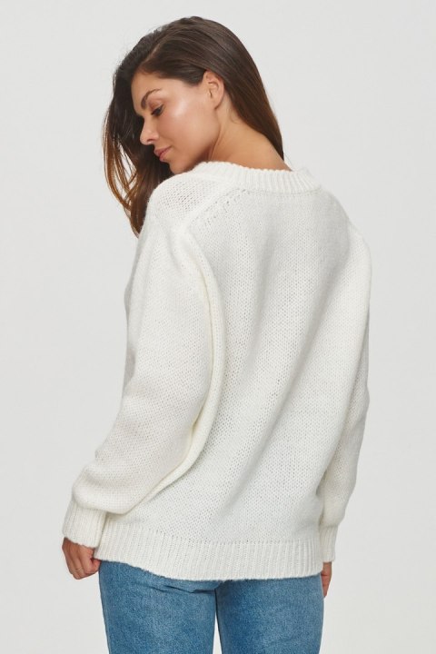 Sweter Damski Model S152 Śmietanka - Makadamia - uniwersalny Sweter Damski Model S152 Śmietanka - Makadamia - uniwersalny