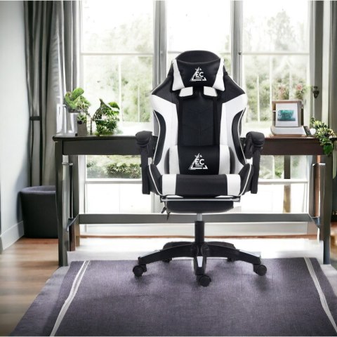 Fotel gamingowy obrotowy z podnóżkiem EC GAMING masażer KO24B Fotel gamingowy obrotowy z podnóżkiem EC GAMING masażer KO24B