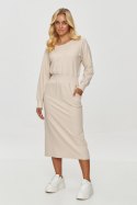 Sukienka Model M842 Light Beige - Makadamia - 42 Sukienka Model M842 Light Beige - Makadamia - 42
