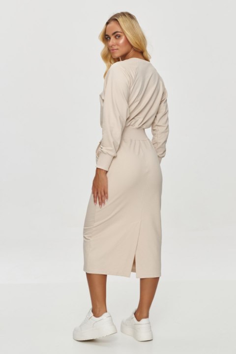 Sukienka Model M842 Light Beige - Makadamia - 42 Sukienka Model M842 Light Beige - Makadamia - 42