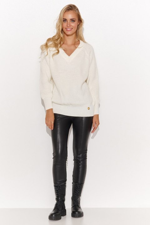 Sweter Damski Model S140 Śmietana - Makadamia - uniwersalny Sweter Damski Model S140 Śmietana - Makadamia - uniwersalny
