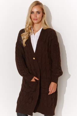 Sweter Kardigan Model S134 Czekolada - Makadamia - uniwersalny