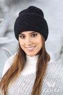 BENITA zimowa czapka alpaka z wywinięciem kolor czarny - Kamea - uniwersalny