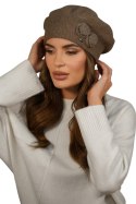 Beret Damski Kolor Jasny Brązowy Zimowy Wełniany Kamea-Bara - Kamea - uniwersalny Beret Damski Kolor Jasny Brązowy Zimowy Wełniany Kamea-Bara - Kamea - uniwersalny
